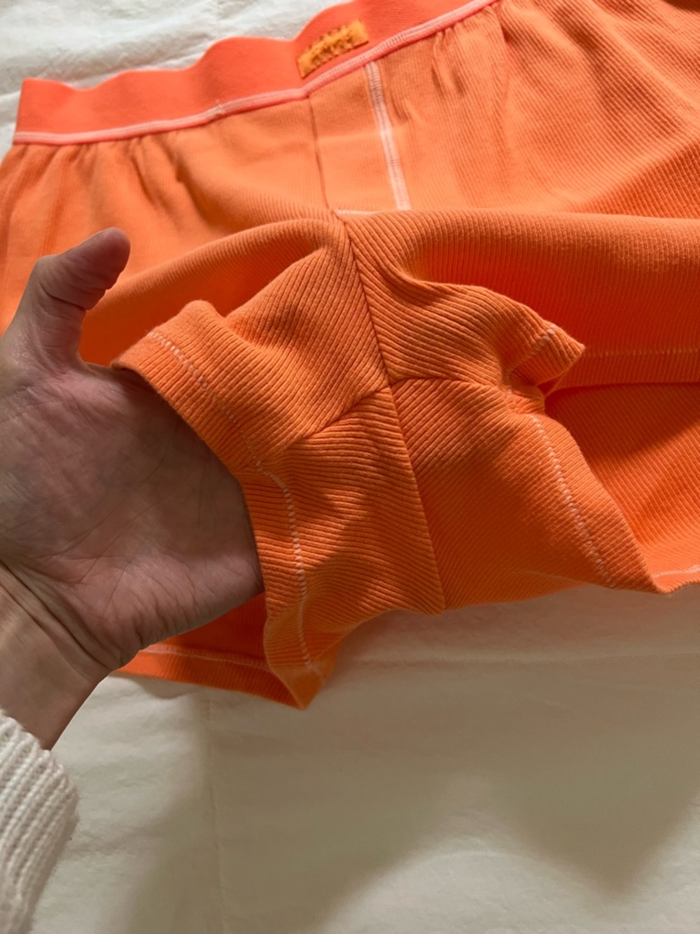 Skims ribbed boxer shorts orange size small - Picture 4 of 7